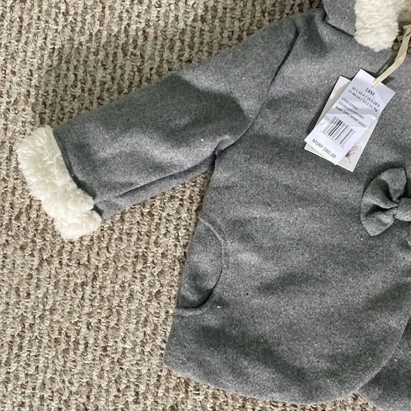 NWT Jessica Simpson Heather Gray Girls Infant Jacket 18M - Picture 4 of 11
